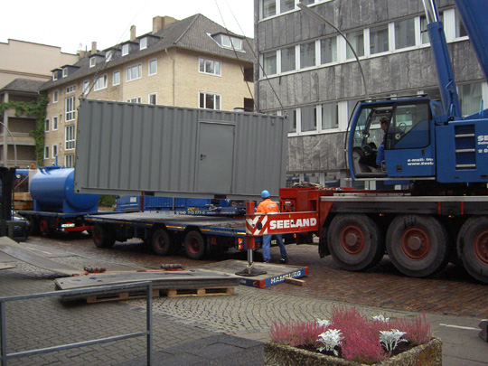 Entladung Containerstromaggregat